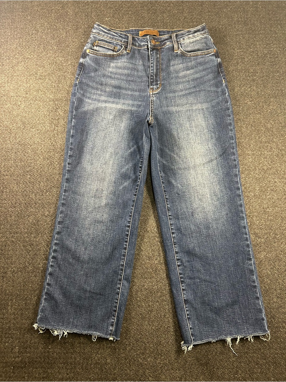 Judy Blue Wide Leg Crop Jeans Size 9/29 Dark Blue JB88873 DK Boho